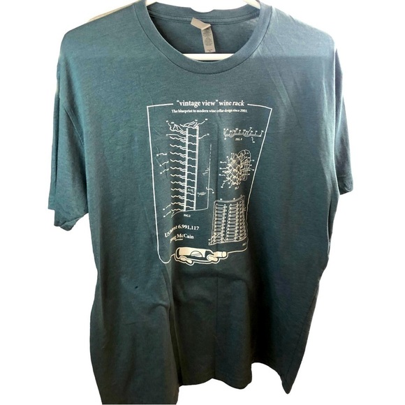Next Level Wine Cellar Tee Men XL Green Front Graphic of Wine Storage Plans - Picture 1 of 8
